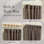 MYSKY HOME Dark Brown Curtains 96 Inches Long - Image 4