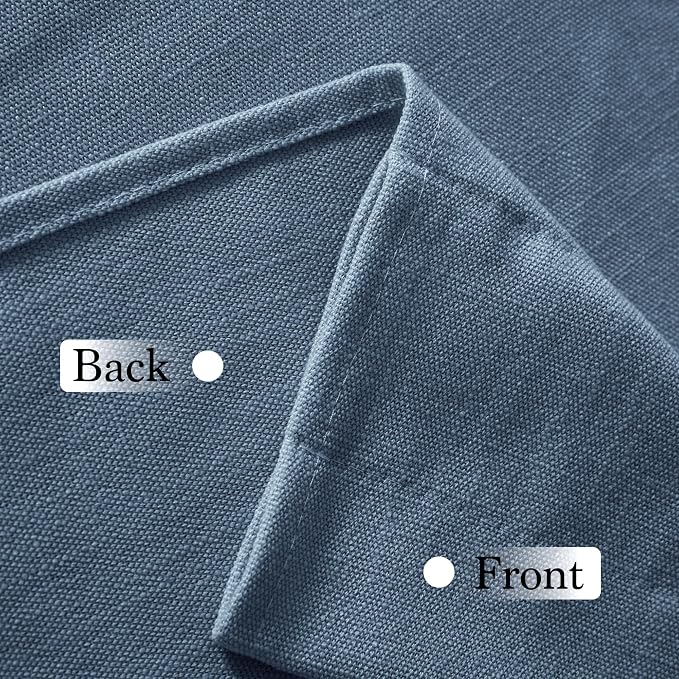 RYB HOME 2 Panels Sheer Valances Faux Linen Weave Textured Valance Curtains - Image 3
