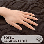 decorUhome Throw Pillow Covers 24x24 Inch Set of 2, Soft Plush Faux Wool Dark - Image 2