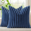 decorUhome Cozy Faux Fur Throw Pillow Covers 20x20 Set of 2 Decorative Soft by decorUhome