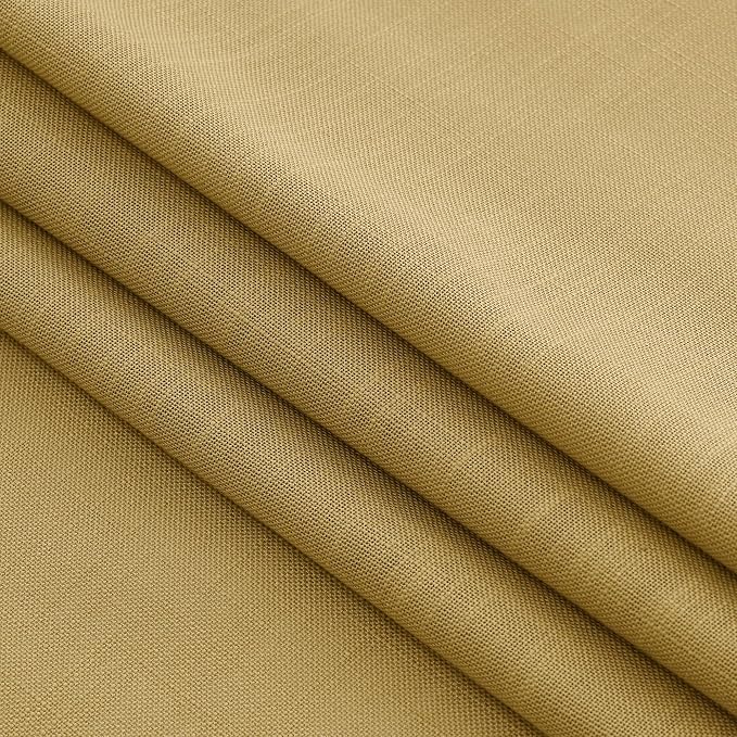 Gold Linen Curtains 63 Inches Long 2 Panel Sets - Image 7