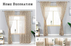 AmHoo 2 Panels Embroidered Leaf Pattern Semi Sheer Curtains Foliage Floral - Image 5