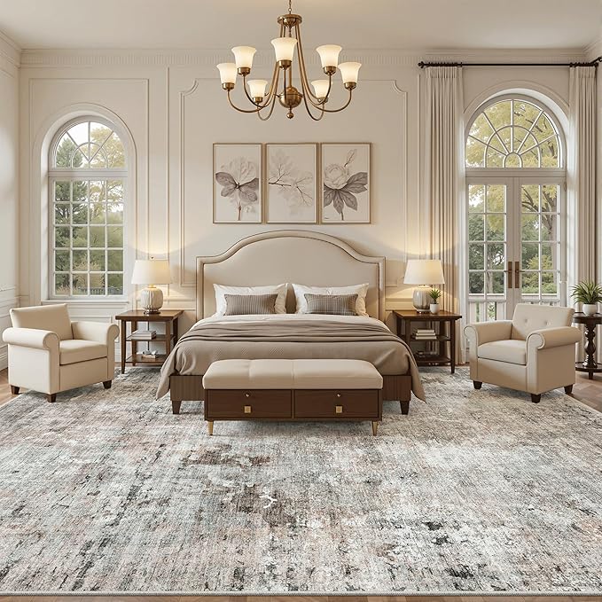 10x14 Area Rugs for Living Room, Non Slip Machine Washable Vintage Rugs - Image 3