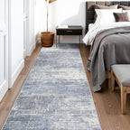 Washable Abstract 14ft Runner Rug: Non-Slip Low-Pile Rug Runner Soft Beside - Image 2