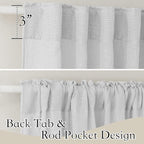 RYB HOME Linen Textured Curtains Semi Sheer Window Curtains Light Filtering - Image 3
