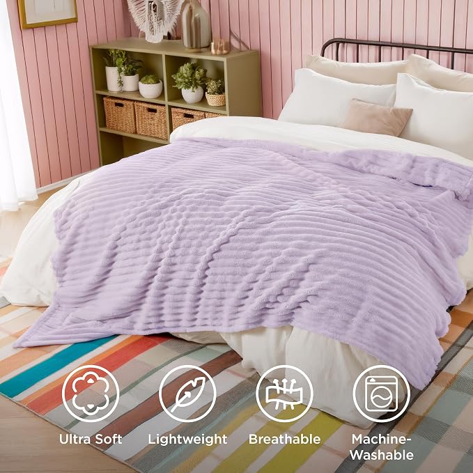 Bedsure GentleSoft Lavender Fog Full Blanket - Image 5
