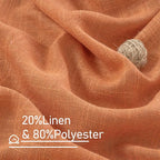 LAMIT Burnt Orange Linen Curtains 48 Inch Length - Image 3