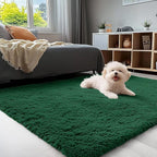 OLANLY 3x5 Machine Washable Small Bedside Rug, Soft Fluffy Shaggy Rugs by OLANLY