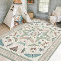 5x7 Pink and Green Nursery Rug by HazoHaus