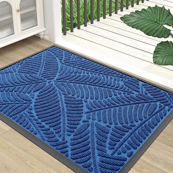 Colorxy Waterproof Doormat, Sturdy Natural Rubber Front Door Mats, Non Slip Low by Colorxy