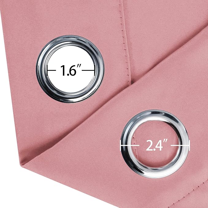 LEMOMO Pink Thermal Blackout Curtains/38 x 84 Inch/Set of 2 Panels Room - Image 5