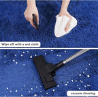 4'x4' Blue Round Rug for Bedroom, Ultra Soft Fluffy Circle Rug for Kids Girls - Image 4