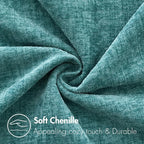 MIULEE Pack of 2 Couch Throw Pillow Covers 26x26 Inch Soft Teal Chenille Pillow - Image 2