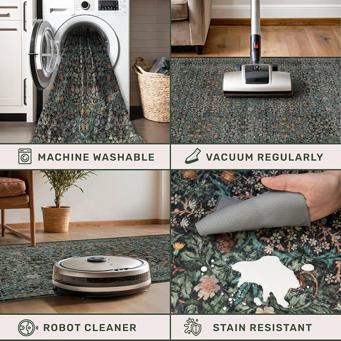 8ft Long Runners for Hallways Non Slip, Entryway Indoor, Washable Rubber - Image 4