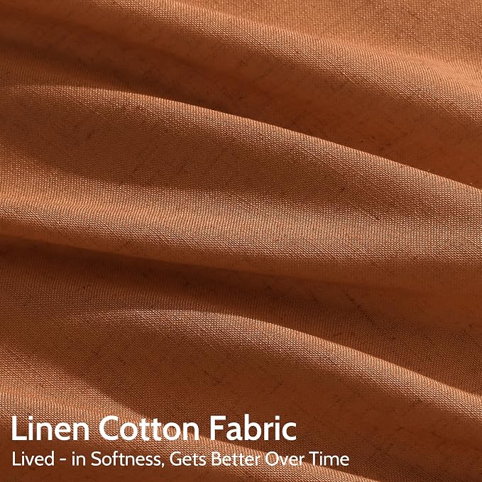 Desert Orange Semi Sheer Curtains 108 Inches - Image 4