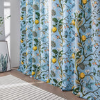 Topfinel Blue and Gold Unique Blackout Curtains 63 Inches Long 2 Panels - Image 8