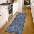 Non Slip Dark Blue 2x5 Runner Rug by HazoHaus