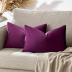 GIGIZAZA Purple 12x20 Lumbar Velvet Decorative Throw Pillow Covers - Image 5