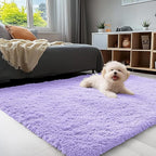 OLANLY 3x5 Machine Washable Small Bedside Rug, Soft Fluffy Shaggy Rugs by OLANLY