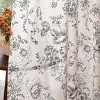 jinchan Linen Floral Curtains Extra Wide - Image 2