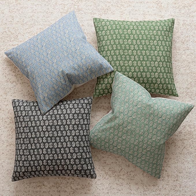 Foindtower Set of 2 Decorative Vintage Floral Print Throw Pillow Covers Neutral - Image 5