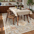 Washable Area Rug 8' x 10' Vintage Traditional Persian Mat - Image 3