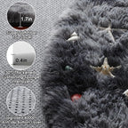 ONASAR Tie-Dyed Dark Grey Round Area Rug 4ft, Ultra Soft Bedroom Circle Rugs - Image 2