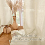LAMIT Beige Linen Curtains 63 inches Length - Image 2