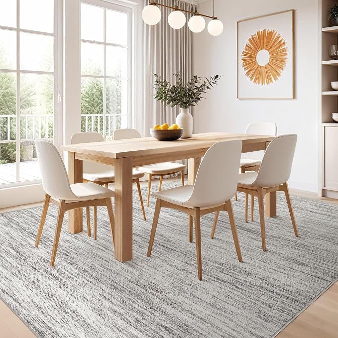 Nakagishi 8X10 Area Rugs Living Room: Washable Large Vintage Rug Neutral - Image 7
