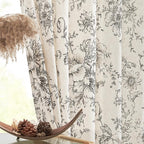 jinchan Pinch Pleated Curtains Floral Linen Blend Curtains - Image 9