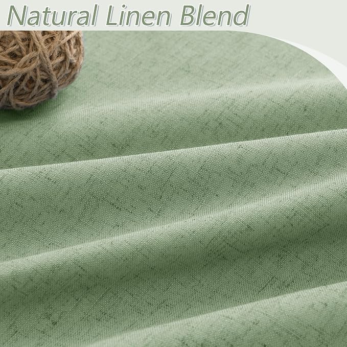 Guken 100% Blackout Linen Curtains 102 Inch Length 2 Panels Set - Image 3