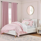 Guken Rose 100% Blackout Linen Curtains 96 Inch Length 2 Panels Set - Image 9