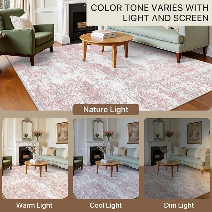 Area Rugs 3x5 for Living Room Bedroom, Modern Abstract Machine Washable Rug - Image 5