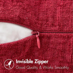 MIULEE Pack of 2 Red Couch Throw Pillow Covers 20x20 Inch Soft Polyester - Image 3