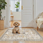 Madane Washable Area Rug 2x3, Small Entryway Rug Non-Slip Vintage Door Mat by Madane