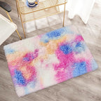 Small Fluffy Colorful Rug for Bedroom Girls 2x3 Mini Kawaii Rainbow Tie Dye - Image 4