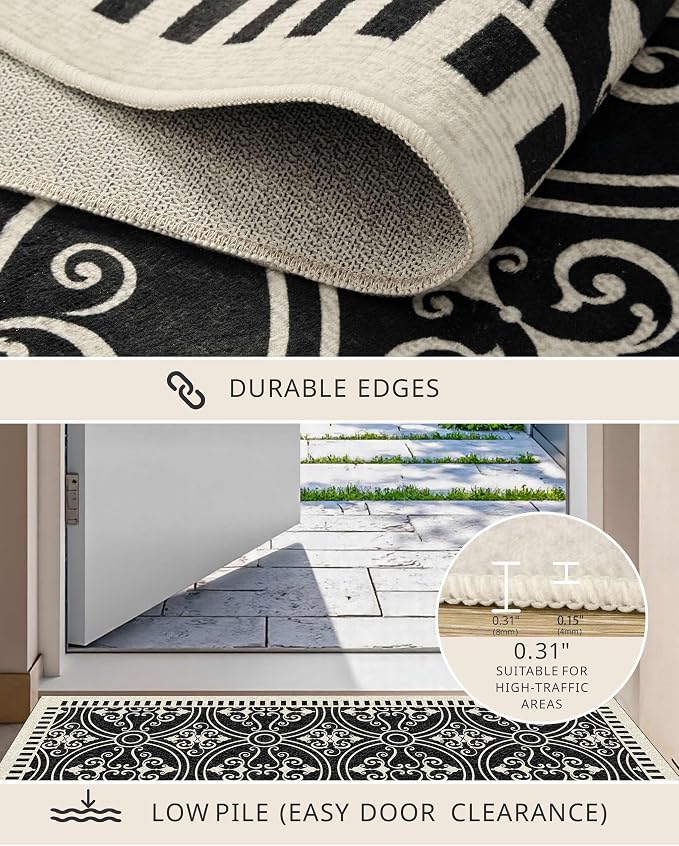 Latte&Fog 8x10 Area Rugs for Living Room, Large Vintage Washable Rug, Boho Non - Image 5
