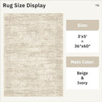 3x5 Rug, Small Area Rug for Kitchen, Machine Washable Non-Slip Throw Rug - Image 3