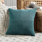 Fancy Homi 2 Packs Teal Decorative Throw Pillow Covers 22x22 Inch - Image 2