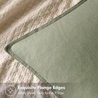 MIULEE Decorative Linen Pillow Covers 18x18 Inch Sage Green ​Boho Farmhouse​ - Image 2
