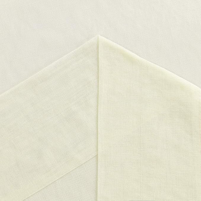 DWCN Ivory Sheer Curtains for Kitchen Windows - Image 4