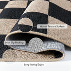 Lahome Colette Checkered Easy Jute Runner Rug, 2x6 Kitchen Runner Rug Non Slip - Image 3