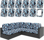 hyha 12Pcs Patio Cushion Covers, Stretch Outdoor Couch Cushion Covers, Washable by hyha