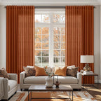 Nanspring Rust Linen Curtains 102 Inches Long - Image 6