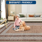 Washable 2.5x10 Kitchen Runner Rug, Easy Clean Geometri Rugs - Image 6