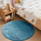 OLANLY Slate Blue Round Rugs for Bedroom - Image 3