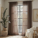 MYSKY HOME Dark Brown Curtains 96 Inches Long - Image 2
