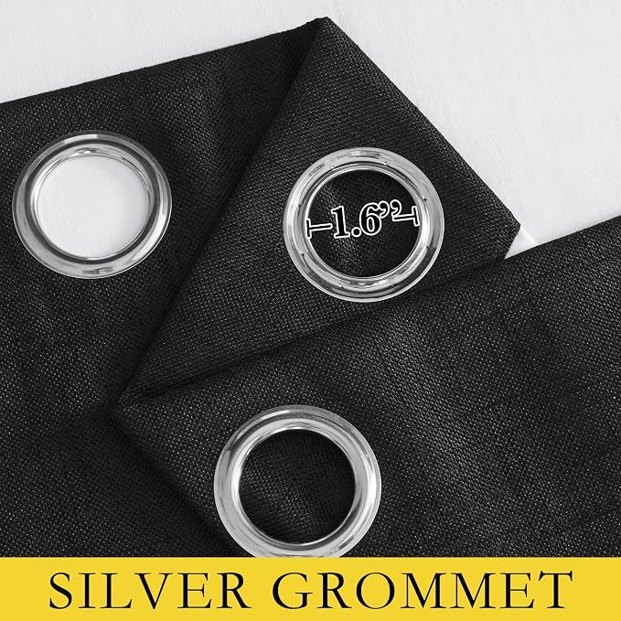 NICETOWN Vintage Open Linen Weave Flax Thermal Curtains, 100% Blackout Curtains - Image 5