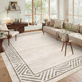 GarveeHome Large Modern Rug 9x12 Non-Slip Geometric Bordered Dining Room Rug by GarveeHome