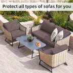 8Pcs Stretch Patio Cushion Covers, Outdoor Couch Covers Replacement, Outdoor - Image 4